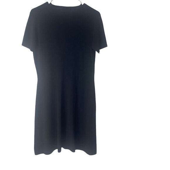 AKA Eddie Bauer Vintage 90s Size Large Black 100% Wool Santana Knit Dress - Picture 6 of 10